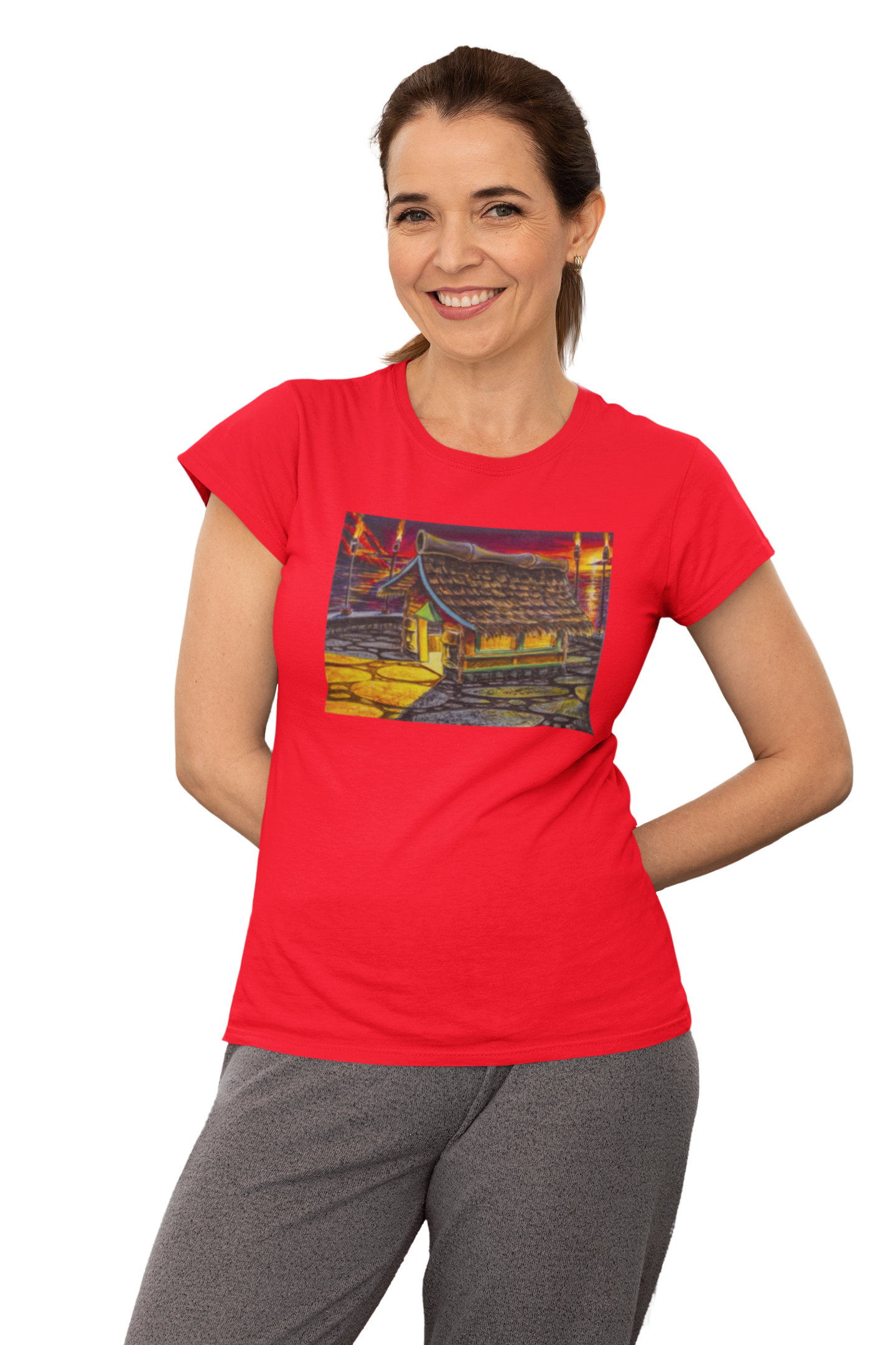 Island Tiki Hut - MaddK Studio  - Unisex Short-Sleeve T-Shirt