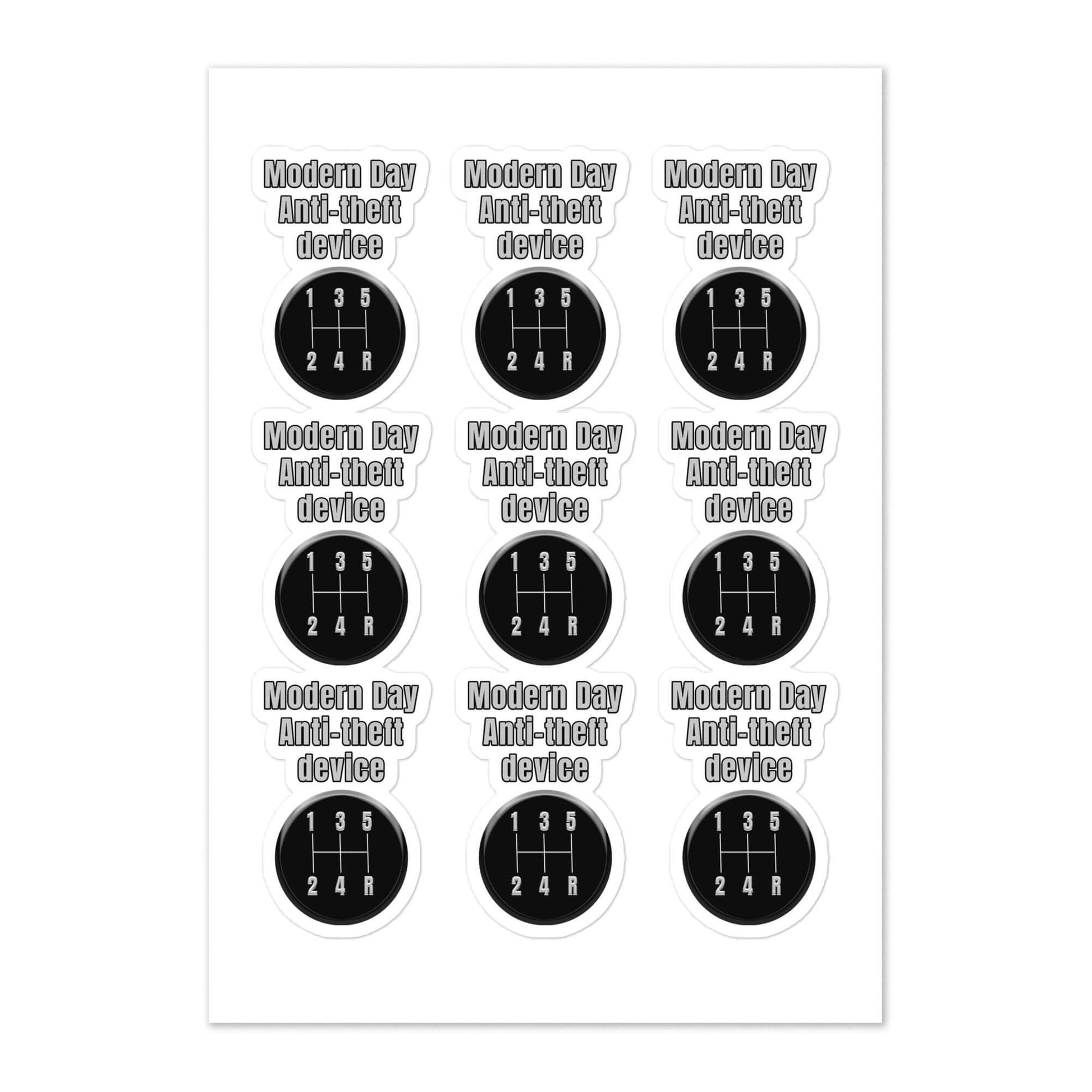 Modern Day Anti-theft device - Sticker sheet anti-theft car jack car jacking funny sticker manual transmission meme sticker millenial minneapolis stick shift sticker vinyl sticker water proof sticker zennial